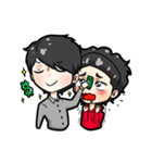 black haired boys（個別スタンプ：39）