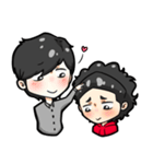 black haired boys（個別スタンプ：40）