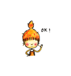 Orange Puffy Hair（個別スタンプ：1）