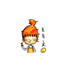 Orange Puffy Hair（個別スタンプ：2）