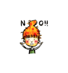 Orange Puffy Hair（個別スタンプ：4）