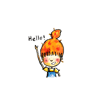 Orange Puffy Hair（個別スタンプ：7）