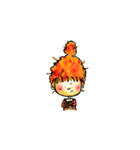 Orange Puffy Hair（個別スタンプ：14）