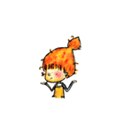 Orange Puffy Hair（個別スタンプ：15）