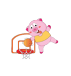 A Plump Pink Loves Sport Animated（個別スタンプ：7）