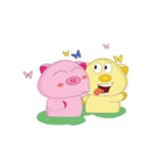 Plump Pink Couple In Love Animated（個別スタンプ：7）