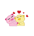 Plump Pink Couple In Love Animated（個別スタンプ：13）