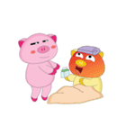 Plump Pink Couple In Love Animated（個別スタンプ：19）