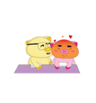 Plump Pink Couple In Love Animated（個別スタンプ：20）