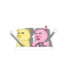 Plump Pink Couple In Love Animated（個別スタンプ：22）