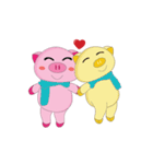 Plump Pink Couple In Love Animated（個別スタンプ：23）