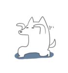Difficult to understand the white dog（個別スタンプ：28）