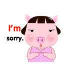 PookPik Pig Girl (english)（個別スタンプ：6）