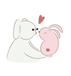 Cotton dog and bunny friend（個別スタンプ：8）