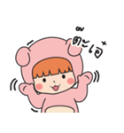 Pink bear (Girls)（個別スタンプ：1）