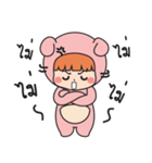 Pink bear (Girls)（個別スタンプ：7）