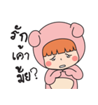 Pink bear (Girls)（個別スタンプ：13）