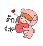 Pink bear (Girls)（個別スタンプ：14）