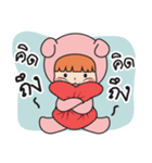 Pink bear (Girls)（個別スタンプ：16）