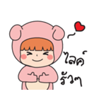 Pink bear (Girls)（個別スタンプ：17）
