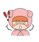 Pink bear (Girls)（個別スタンプ：18）