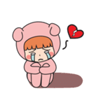 Pink bear (Girls)（個別スタンプ：19）