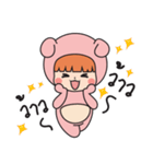 Pink bear (Girls)（個別スタンプ：30）