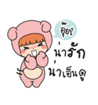 Pink bear (Girls)（個別スタンプ：34）