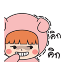 Pink bear (Girls)（個別スタンプ：37）
