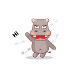 Very Cute Brown Hipopo Animated（個別スタンプ：1）