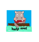 Very Cute Brown Hipopo Animated（個別スタンプ：4）
