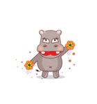 Very Cute Brown Hipopo Animated（個別スタンプ：14）