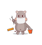 Very Cute Brown Hipopo Animated（個別スタンプ：19）