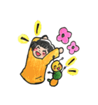 女の子とイモムシの日常（個別スタンプ：18）