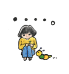 女の子とイモムシの日常（個別スタンプ：19）