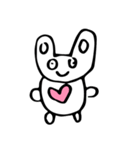 Round Bunnies Twogether_Eng ver.（個別スタンプ：6）