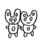 Round Bunnies Twogether_Eng ver.（個別スタンプ：11）