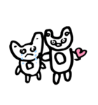 Round Bunnies Twogether_Eng ver.（個別スタンプ：16）
