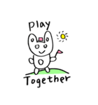 Round Bunnies Twogether_Eng ver.（個別スタンプ：23）