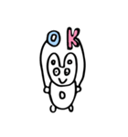 Round Bunnies Twogether_Eng ver.（個別スタンプ：35）