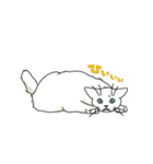 ながらオトモの白い猫CROSS（個別スタンプ：32）