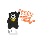 Black Bear Happy ＆ Fun（個別スタンプ：1）