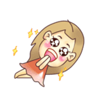 Girl's Red Cheeks（個別スタンプ：34）