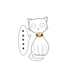 funny white cat face（個別スタンプ：1）