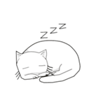funny white cat face（個別スタンプ：9）