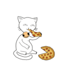 funny white cat face（個別スタンプ：14）