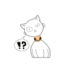 funny white cat face（個別スタンプ：20）