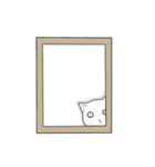 funny white cat face（個別スタンプ：33）