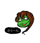 お返事カエル女子（個別スタンプ：3）