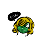 お返事カエル女子（個別スタンプ：6）